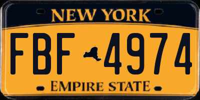 NY license plate FBF4974