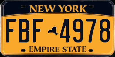 NY license plate FBF4978