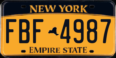 NY license plate FBF4987