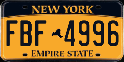 NY license plate FBF4996