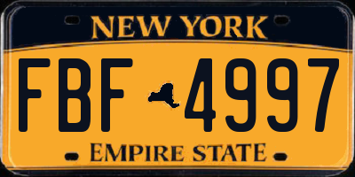 NY license plate FBF4997