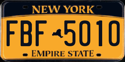 NY license plate FBF5010