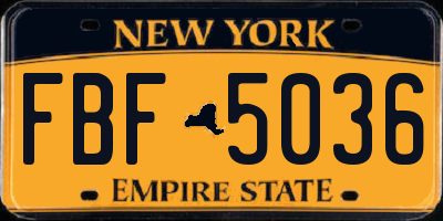 NY license plate FBF5036