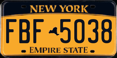 NY license plate FBF5038