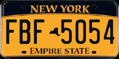 NY license plate FBF5054