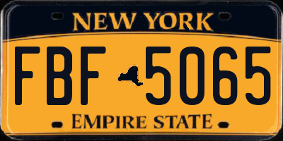NY license plate FBF5065