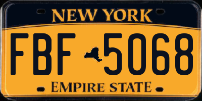 NY license plate FBF5068