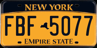 NY license plate FBF5077