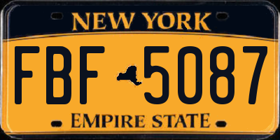 NY license plate FBF5087