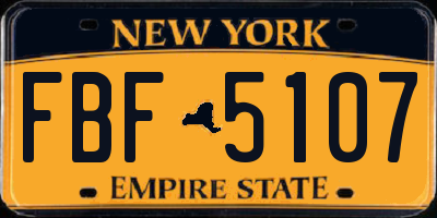 NY license plate FBF5107