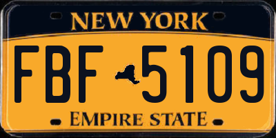 NY license plate FBF5109