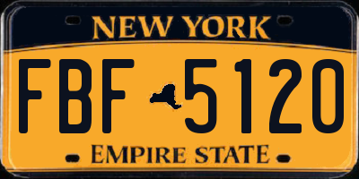NY license plate FBF5120