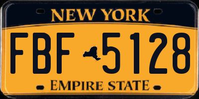 NY license plate FBF5128