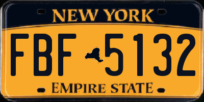 NY license plate FBF5132