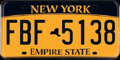 NY license plate FBF5138