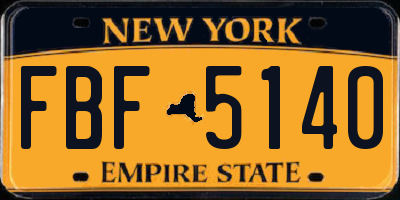 NY license plate FBF5140