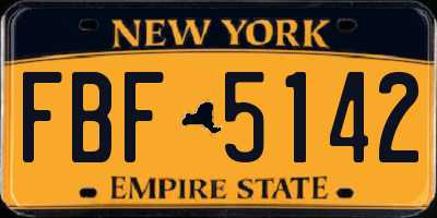 NY license plate FBF5142