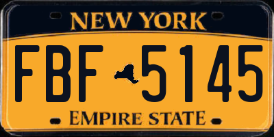 NY license plate FBF5145