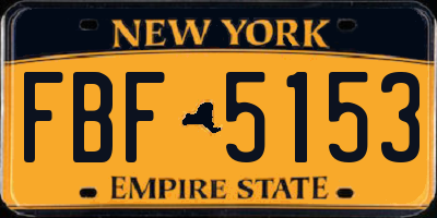 NY license plate FBF5153