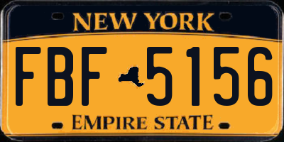 NY license plate FBF5156