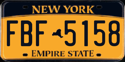 NY license plate FBF5158