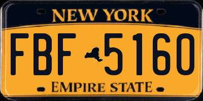 NY license plate FBF5160