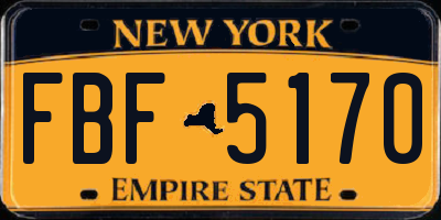 NY license plate FBF5170