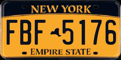 NY license plate FBF5176