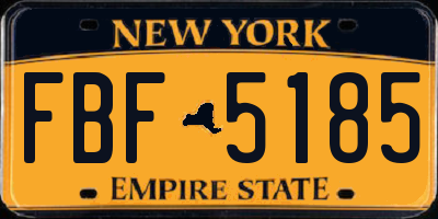 NY license plate FBF5185