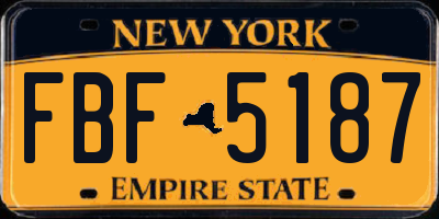 NY license plate FBF5187