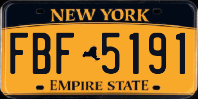 NY license plate FBF5191