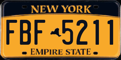 NY license plate FBF5211
