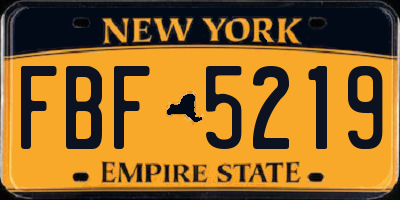 NY license plate FBF5219