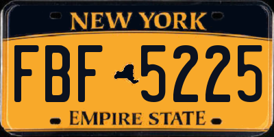 NY license plate FBF5225