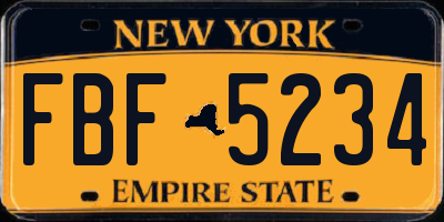 NY license plate FBF5234