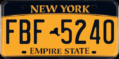 NY license plate FBF5240