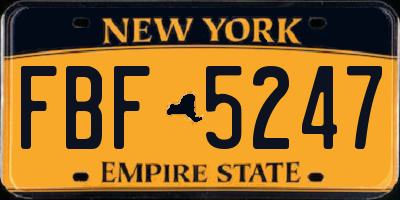 NY license plate FBF5247