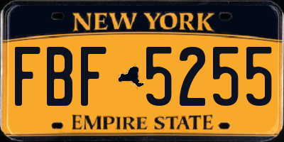 NY license plate FBF5255