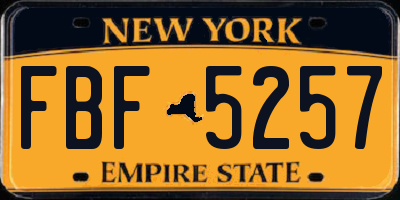 NY license plate FBF5257