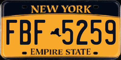 NY license plate FBF5259
