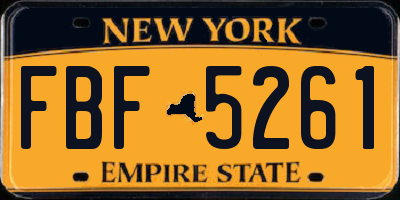 NY license plate FBF5261