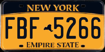 NY license plate FBF5266