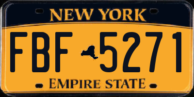 NY license plate FBF5271