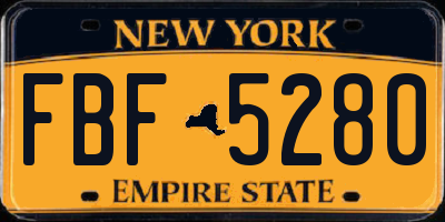 NY license plate FBF5280