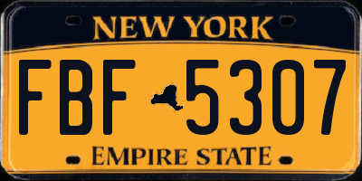 NY license plate FBF5307