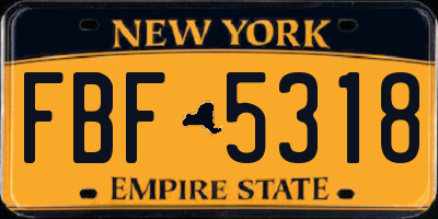 NY license plate FBF5318