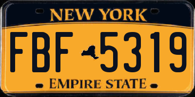 NY license plate FBF5319