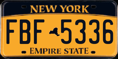 NY license plate FBF5336
