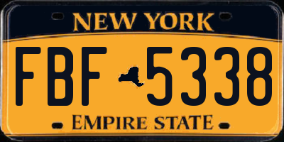 NY license plate FBF5338