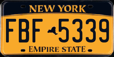 NY license plate FBF5339